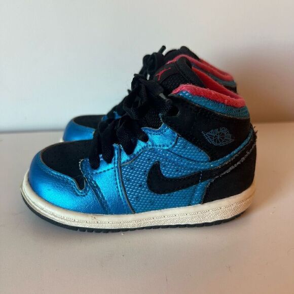 Nike Air Jordan 1 Phat Toddlers Shoes Basketball Blue Black Kids Size 6C Sneaker - Picture 4 of 9